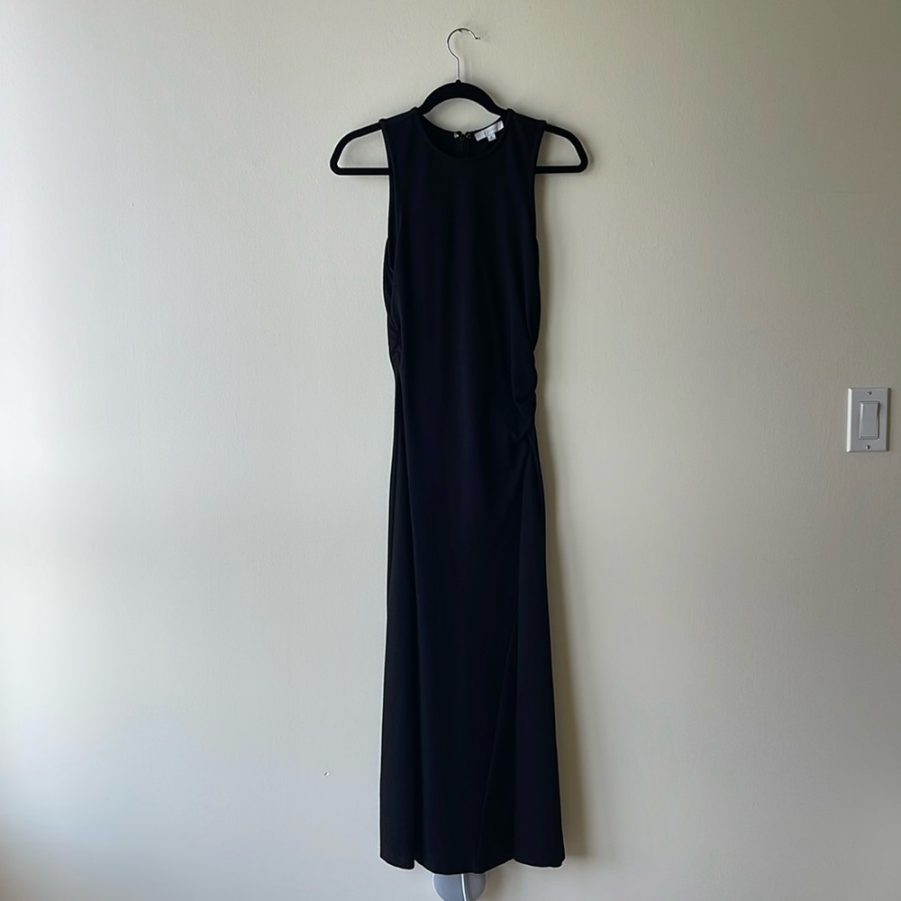 All:Row Black Long Dress Cinched Waist Medium